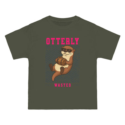 Otterly Wasted Oversized T-Shirt – Funny Animal Pun Graphic Tee | Beer Party Print