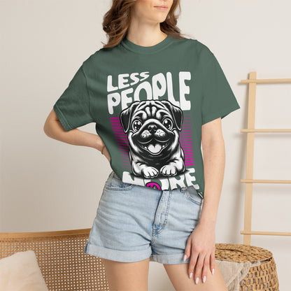 FPD - Less People More Dogs T-Shirt | Cute Pug Introvert Graphic Tee | Funny Pet Lover Gift Shirt