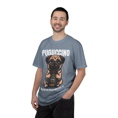 FPD - Puguccino Funny Pug Coffee T-Shirt | Indulge In Pug Passion Cute Dog Cappuccino Graphic Tee | Pet Lover Gift Shirt