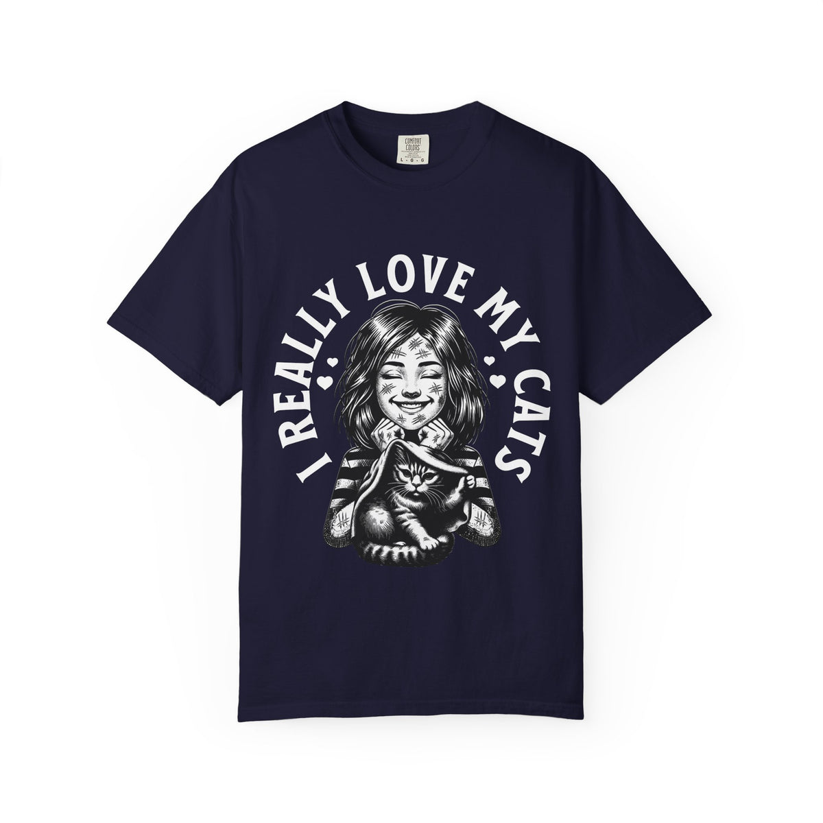 FPD - I Really Love My Cats T-Shirt | Scratched Up Cat Mom Graphic Tee | Funny Pet Lover Gift Shirt