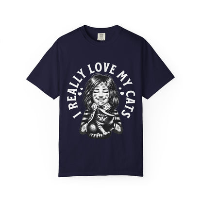 FPD - I Really Love My Cats T-Shirt | Scratched Up Cat Mom Graphic Tee | Funny Pet Lover Gift Shirt