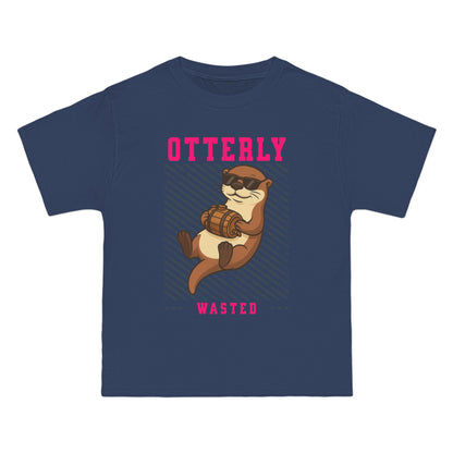 Otterly Wasted Oversized T-Shirt – Funny Animal Pun Graphic Tee | Beer Party Print