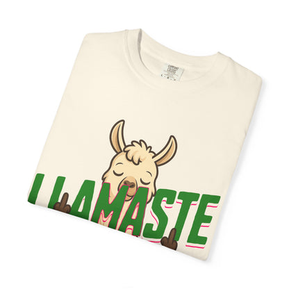 FPD - Llamaste B*itches Yoga Llama Funny Meditation Streetwear Unisex Heavyweight Cotton T-Shirt, Sarcastic Zen Animal Graphic Tee