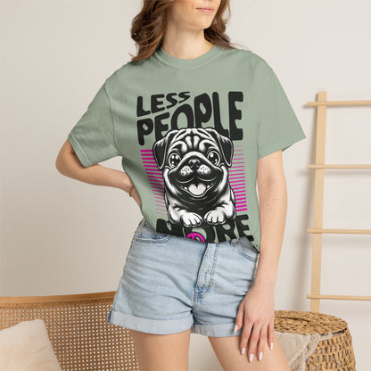 FPD - Less People More Dogs T-Shirt | Cute Pug Introvert Graphic Tee | Funny Pet Lover Gift Shirt
