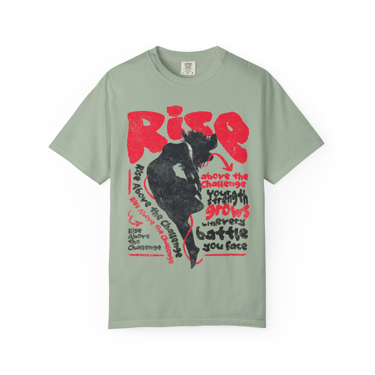 FPD - Rise Above the Challenge Grunge Tee | Mental Health Resilience & Inner Strength Apparel