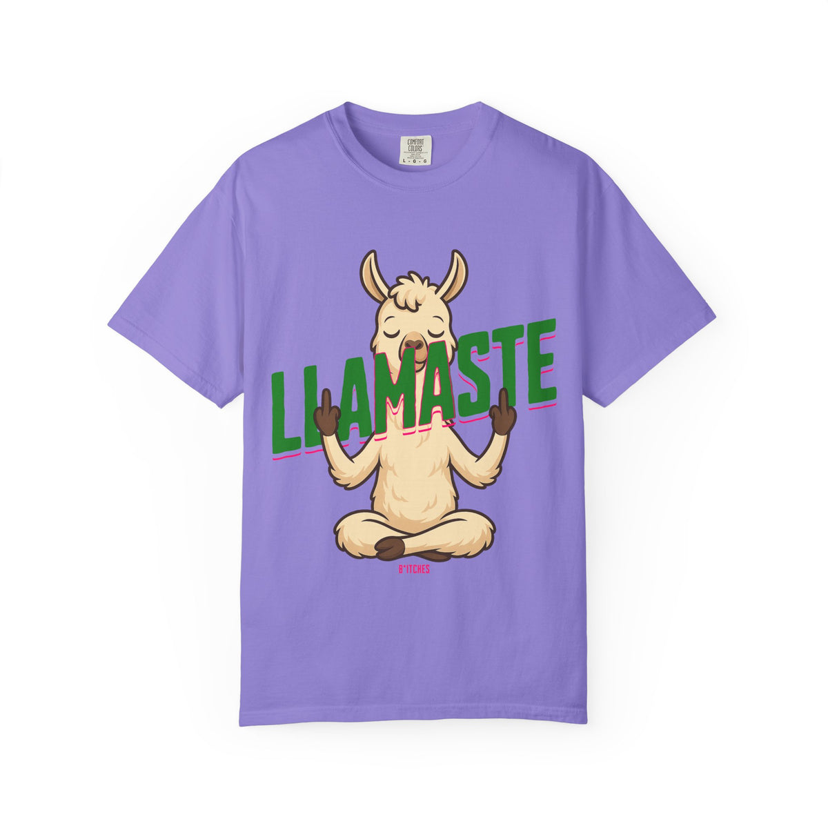 FPD - Llamaste B*itches Yoga Llama Funny Meditation Streetwear Unisex Heavyweight Cotton T-Shirt, Sarcastic Zen Animal Graphic Tee
