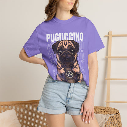FPD - Puguccino Funny Pug Coffee T-Shirt | Indulge In Pug Passion Cute Dog Cappuccino Graphic Tee | Pet Lover Gift Shirt