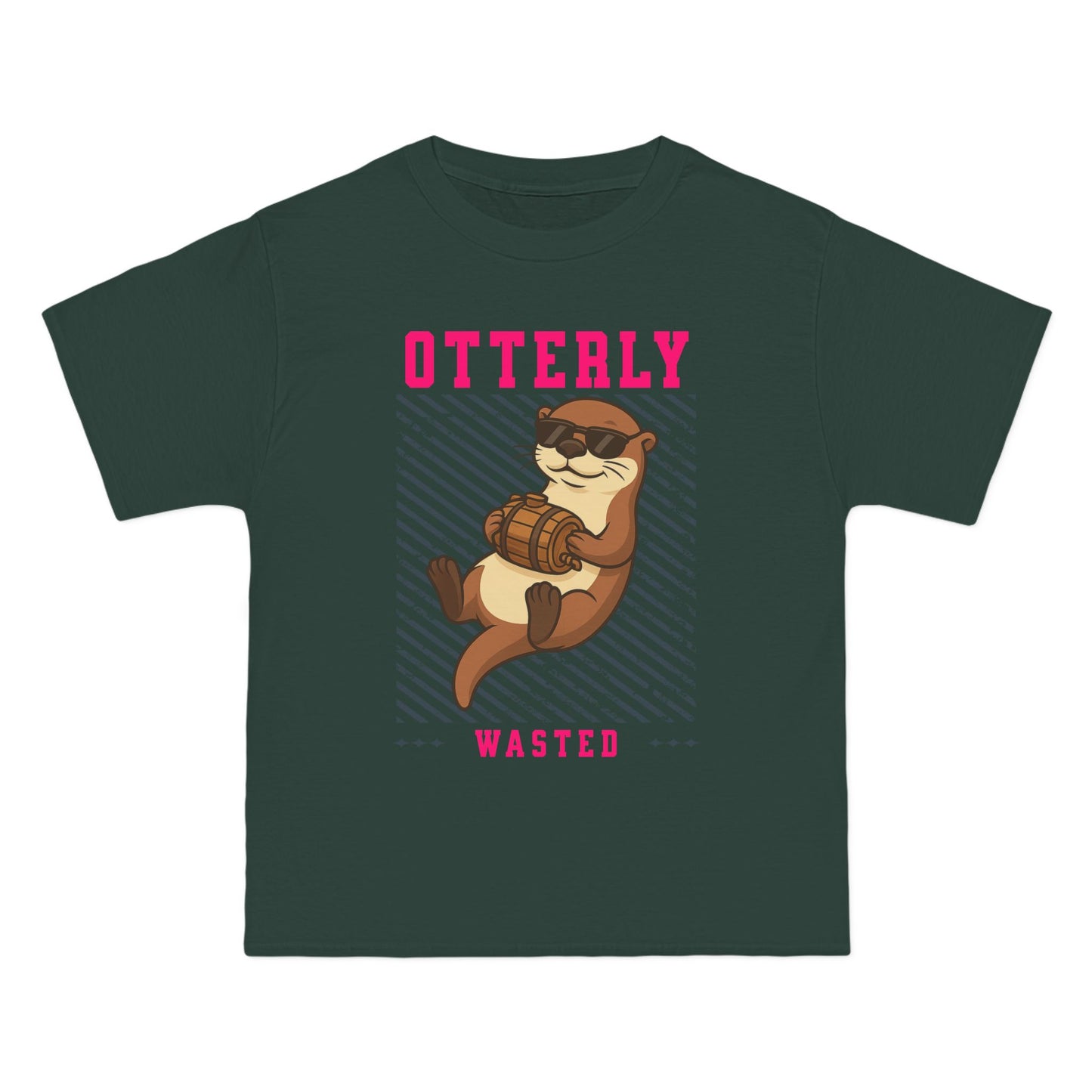 Otterly Wasted Oversized T-Shirt – Funny Animal Pun Graphic Tee | Beer Party Print