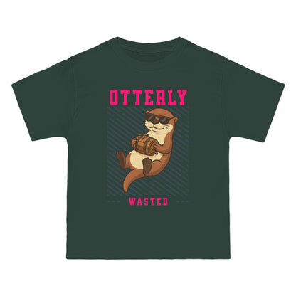 Otterly Wasted Oversized T-Shirt – Funny Animal Pun Graphic Tee | Beer Party Print