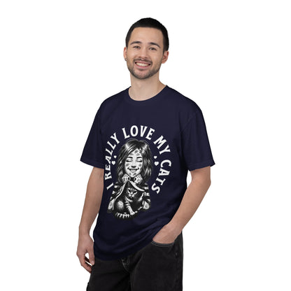FPD - I Really Love My Cats T-Shirt | Scratched Up Cat Mom Graphic Tee | Funny Pet Lover Gift Shirt