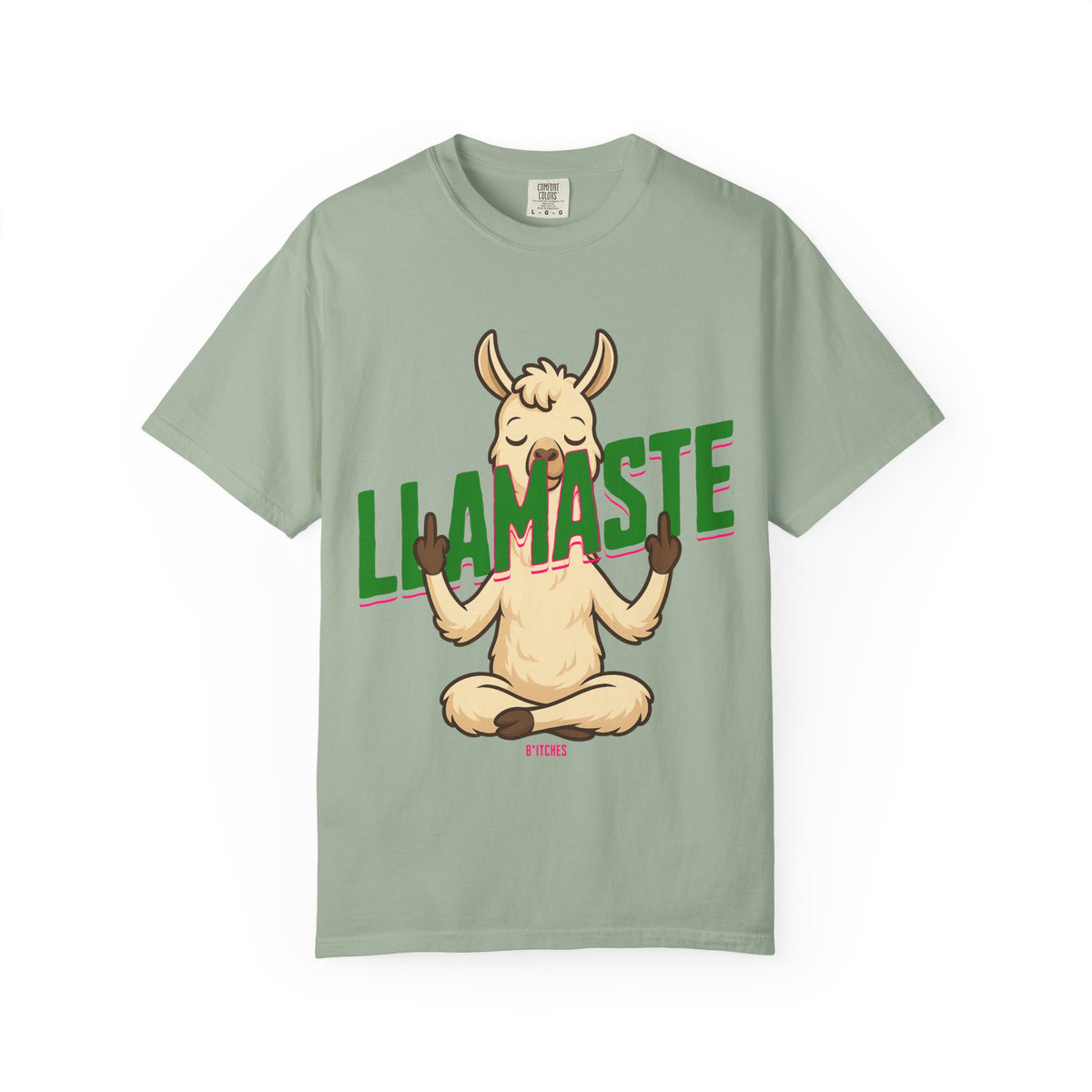 FPD - Llamaste B*itches Yoga Llama Funny Meditation Streetwear Unisex Heavyweight Cotton T-Shirt, Sarcastic Zen Animal Graphic Tee