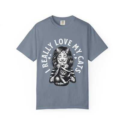 FPD - I Really Love My Cats T-Shirt | Scratched Up Cat Mom Graphic Tee | Funny Pet Lover Gift Shirt