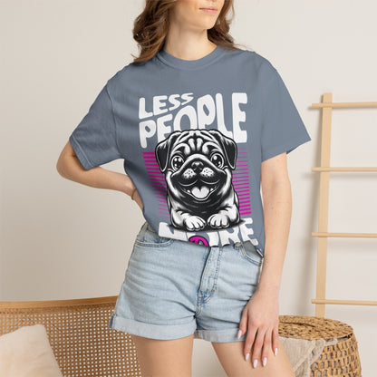 FPD - Less People More Dogs T-Shirt | Cute Pug Introvert Graphic Tee | Funny Pet Lover Gift Shirt