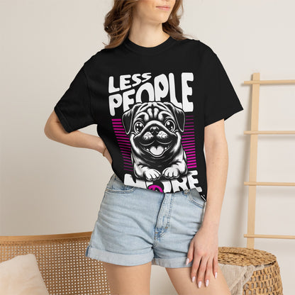FPD - Less People More Dogs T-Shirt | Cute Pug Introvert Graphic Tee | Funny Pet Lover Gift Shirt