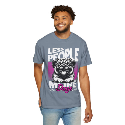 FPD - Less People More Dogs T-Shirt | Cute Pug Introvert Graphic Tee | Funny Pet Lover Gift Shirt