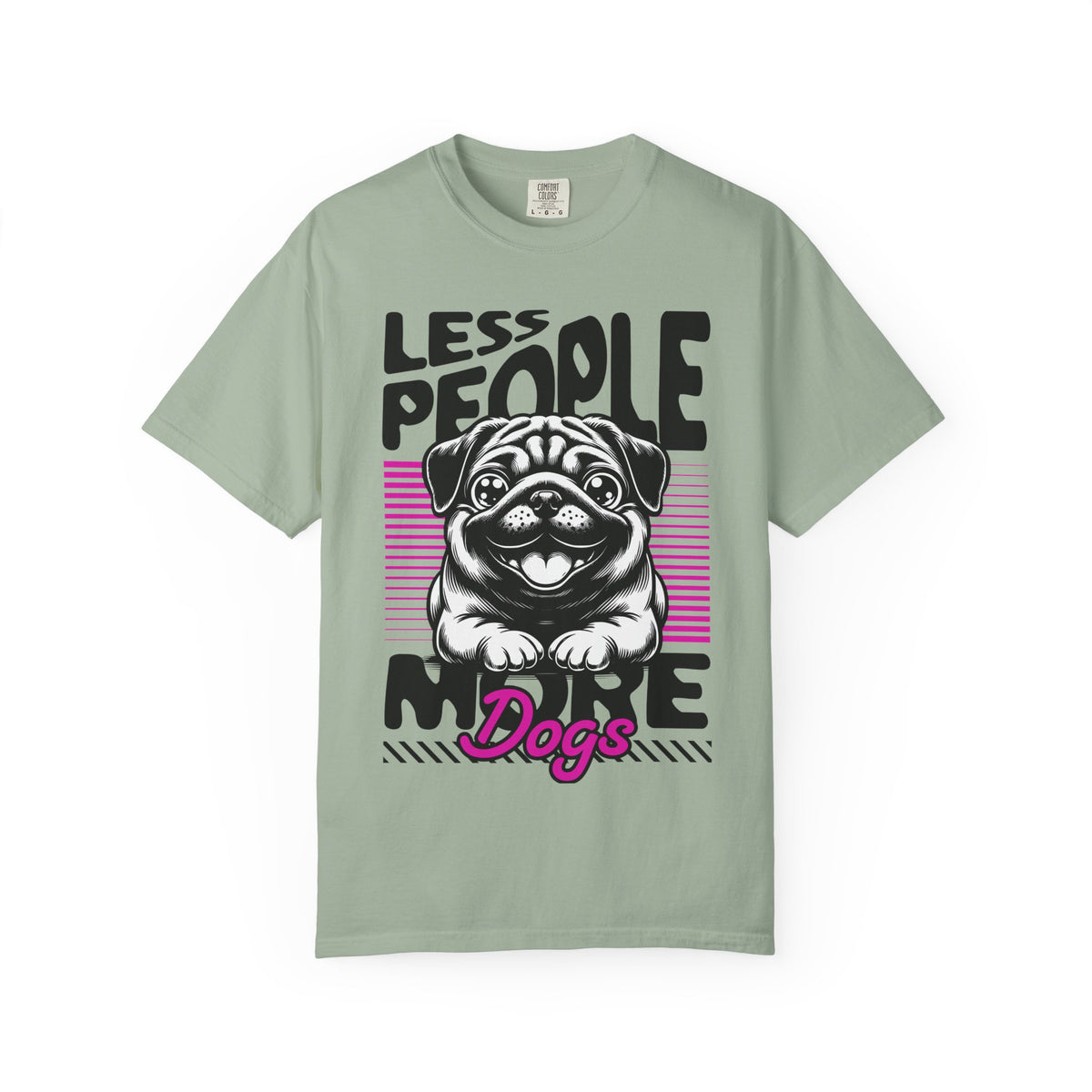 FPD - Less People More Dogs T-Shirt | Cute Pug Introvert Graphic Tee | Funny Pet Lover Gift Shirt
