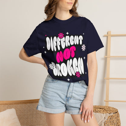 FPD - Different Not Broken Retro Groovy Shirt | Neurodiversity Acceptance & Mental Health Support Tee