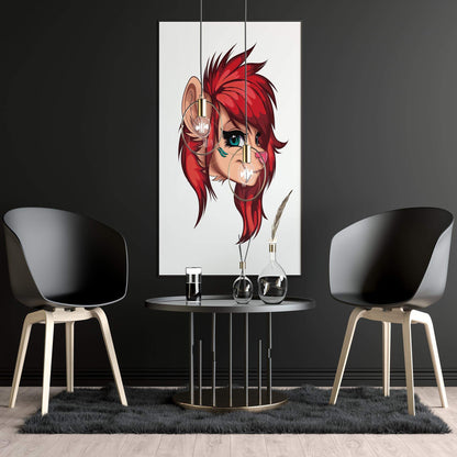 Fiery Red Furry Portrait - Baked Art Style, Digital Art, Furries Model 3 Decor.