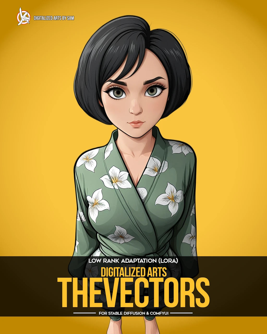 Digitalized Arts The Vectors - Professional 2D Flat Vector & Line Art Utility LoRA Pack