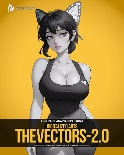 Digitalized Arts The Vectors - Professional 2D Flat Vector & Line Art Utility LoRA Pack
