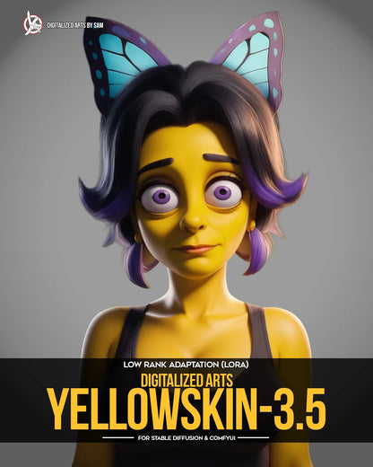 Digitalized Arts Yellow Skin - Professional 3D Matt Groening Style Animation LoRA Pack