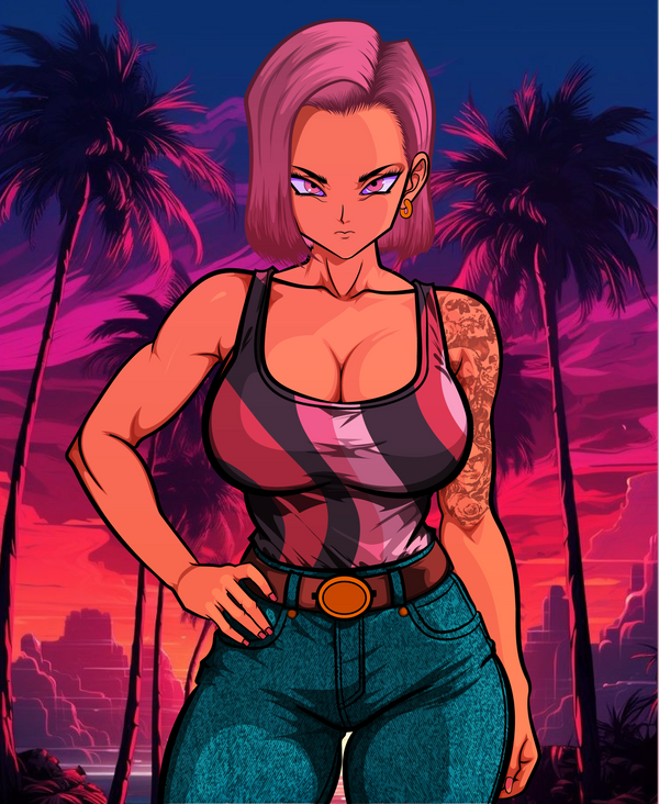 Episode 4 - Android 18 - Dragon Ball Z Vector Art Template | Adobe Illustrator Download