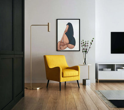 Baked Art - Model 103 digital artwork displayed in modern living room.