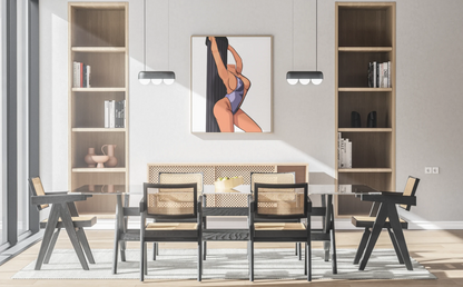 Model 15 Baked Art digital artwork displayed in modern dining room.