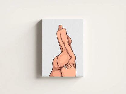 Bold curvy digital woman figure illustration for download, Model 23 - Baked Art.