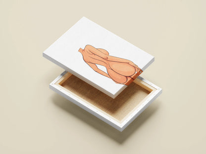 Curvy Elegance Sexy Woman Figure Digital Art on Canvas Box