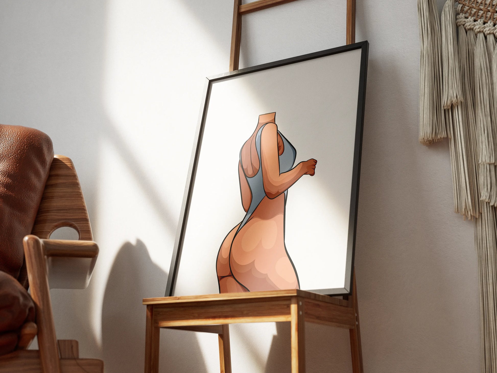 Digital art featuring sleek bodysuit figure, Model 39 - Baked Art.