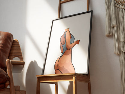 Digital art featuring sleek bodysuit figure, Model 39 - Baked Art.