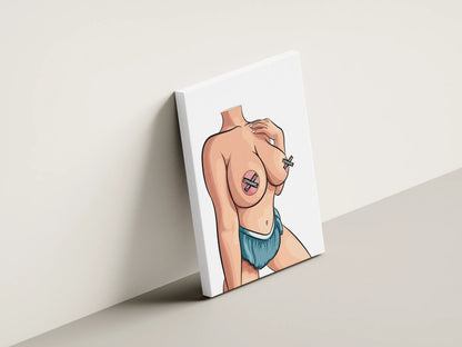 Elegant female silhouette art on canvas featuring modern aesthetic design for fashion prints and digital art.