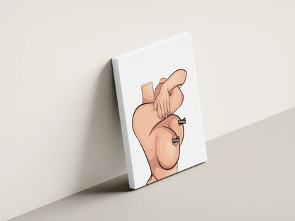 Digital art of female figure in elegant sensual pose, customizable for prints or merchandise, Model 60 - Baked Art.