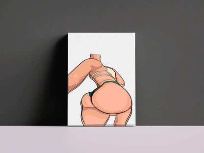 Vibrant digital illustration of Lingerie Model 66 with bold lines and rich colors, perfect for modern design projects.