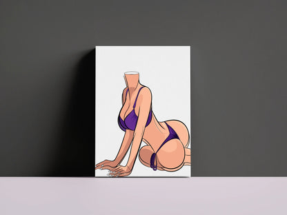 Bikini Model 74 digital artwork with modern aesthetic and bold colors, available as PNG and Adobe Illustrator file.