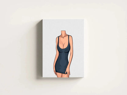 Digital art illustration of Lingerie Model 80, showcasing bold modern aesthetics and sleek design, available as a digital download.