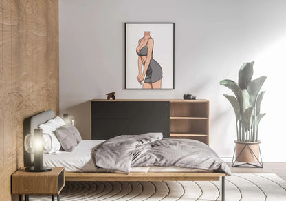 Stylish digital illustration titled "Baked Art - Model 83" featuring a figure in form-fitting fashion attire, highlighting curves with depth and realism.
