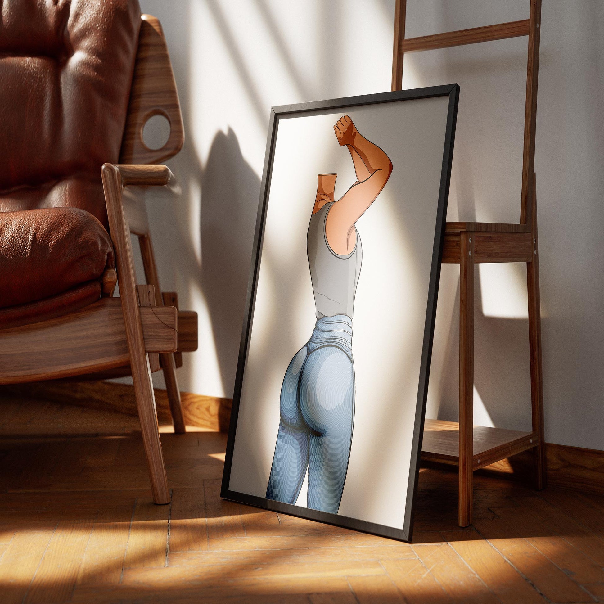 Jeans Denim Model 26 artwork in frame, showcasing dynamic pose and detailed denim texture.