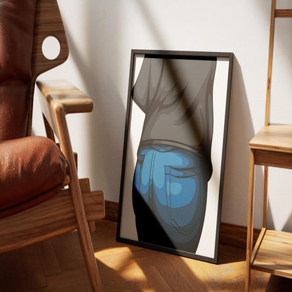 Digital art print of Jeans Denim Model 48 by Baked Art, featuring rich authentic textures; perfect for fashion illustration and creative projects.