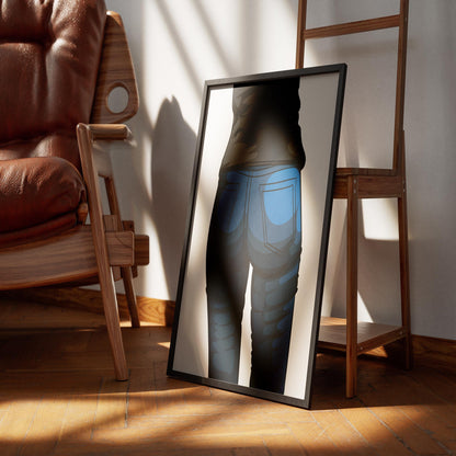 Digital denim artwork in frame showcasing Jeans Denim Model 51 by Baked Art.