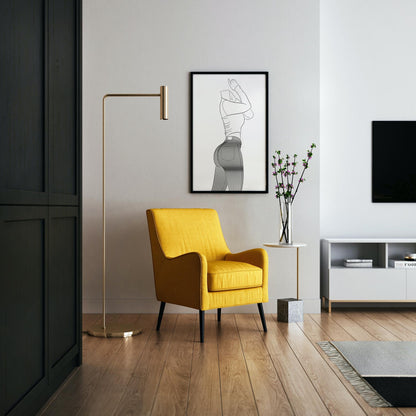 Jeans Denim - Line Model Art 24 illustration in stylish modern living room setting.