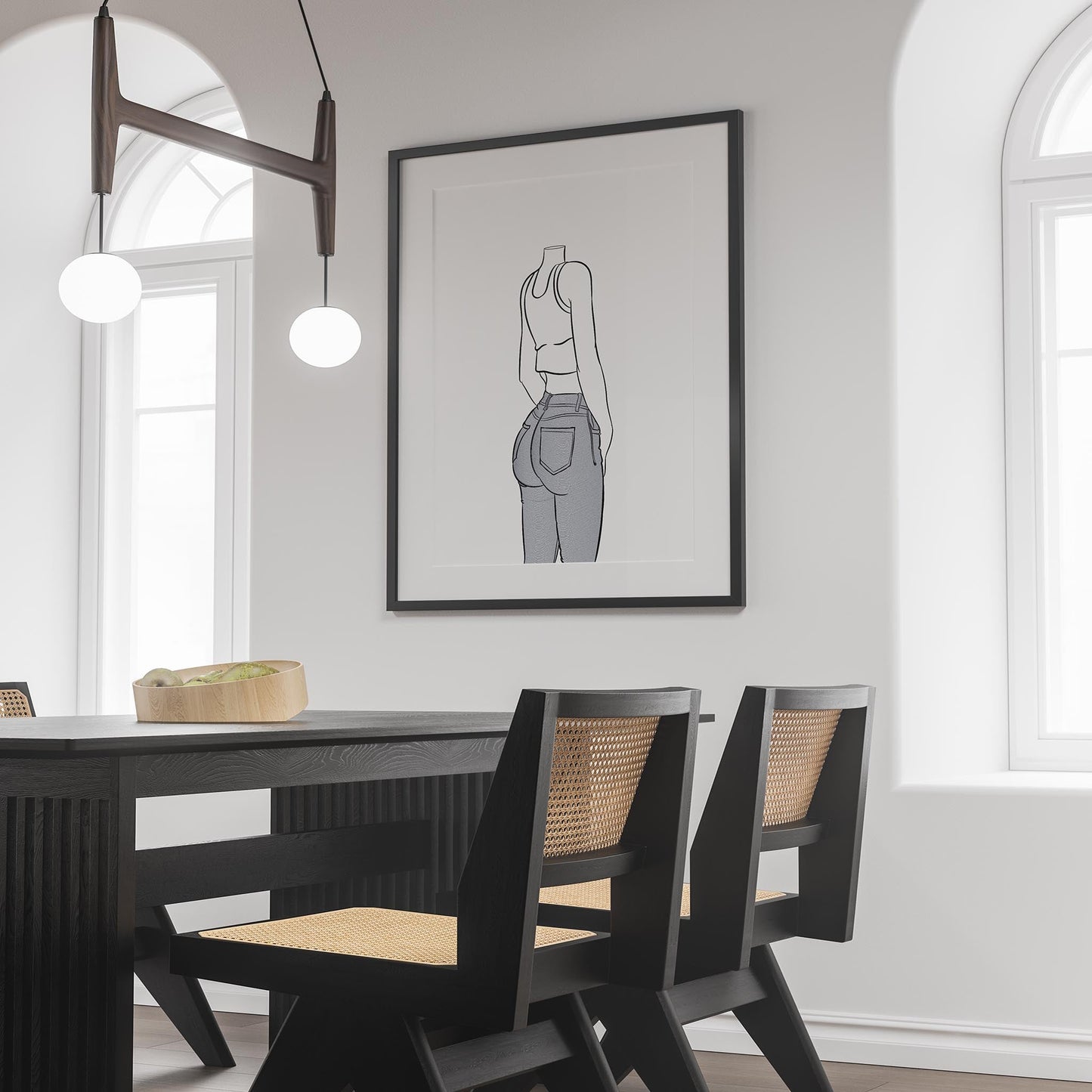 Line Art - Jeans Denim Model 62 artwork in modern interior setting.