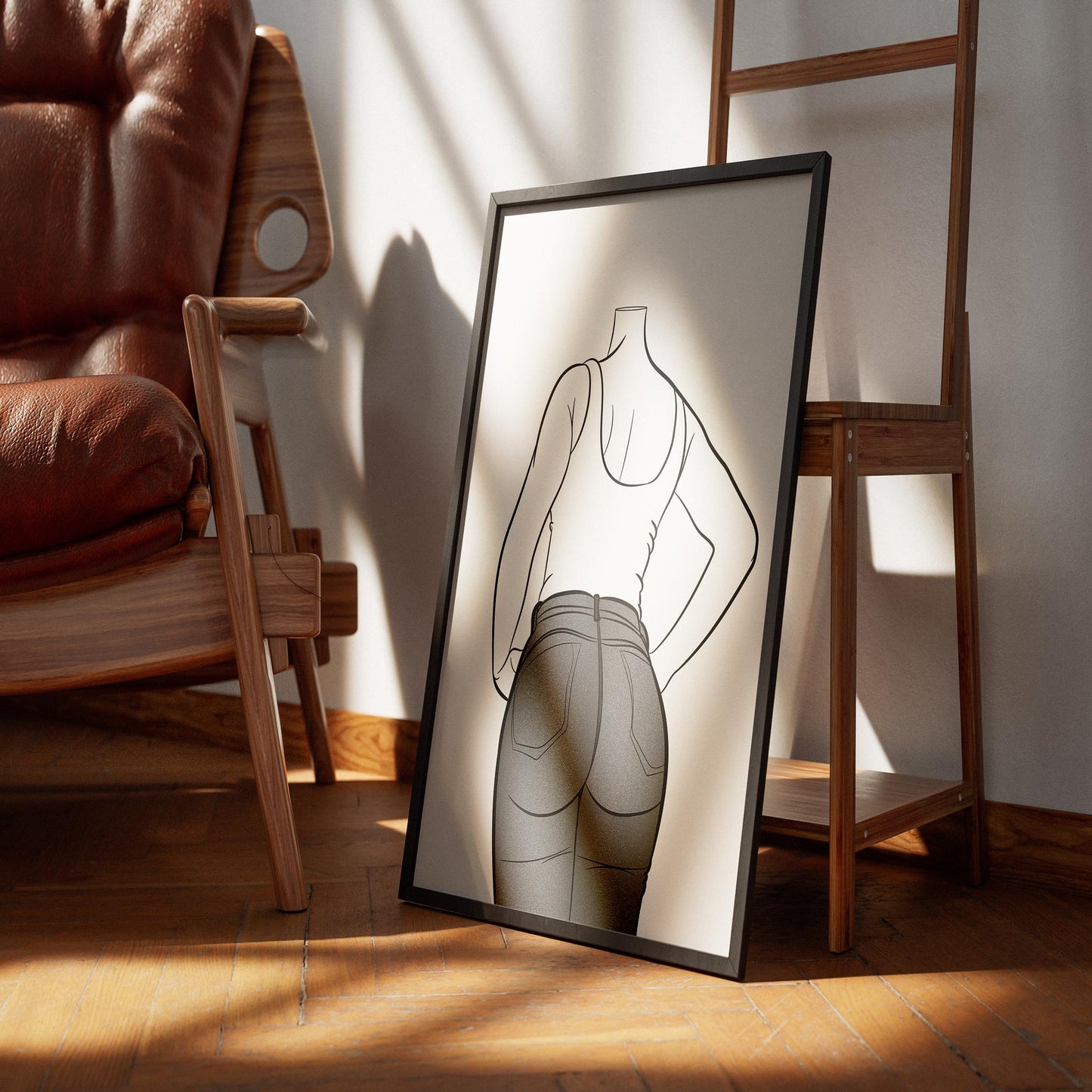 Line Art - Jeans Denim Model 71 displayed in minimalist frame, showcasing sleek design and realistic texture.