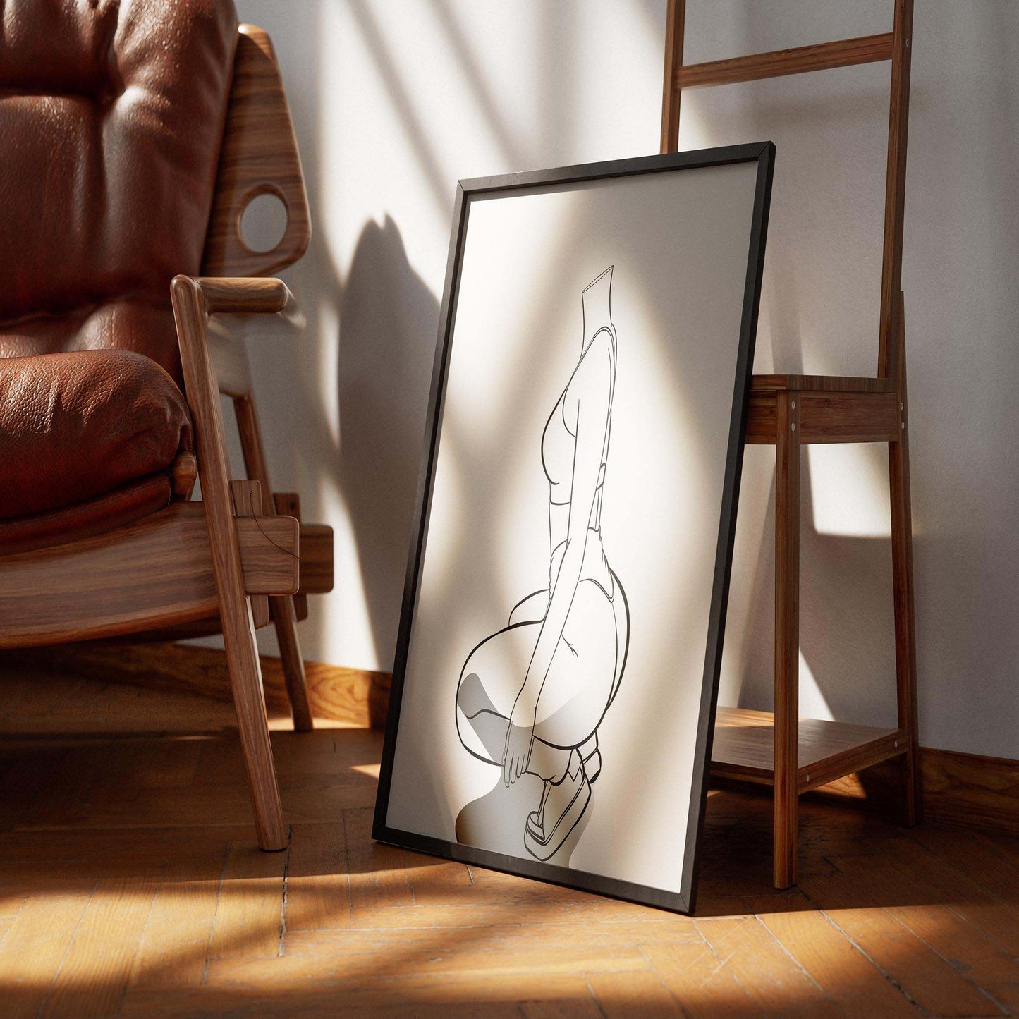 Athletic Model 41 - Digitalized Arts Line Art in frame, featuring sleek lines and modern design.